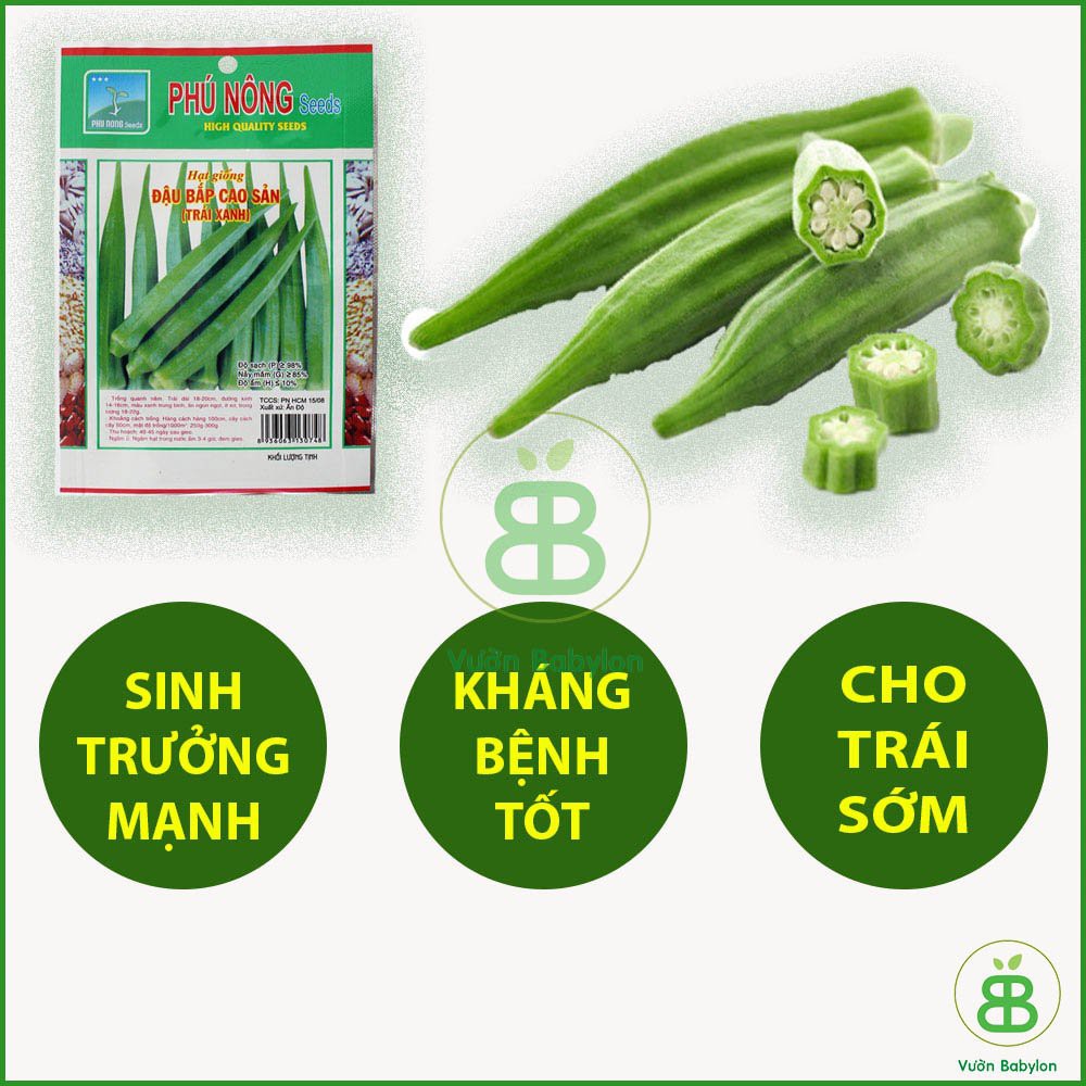 Hạt Giống Đậu Bắp Xanh 10Gr Siêu Trái Loại 1 - Hạt Giống Đậu Bắp Cao Sản Năng Suất Cao