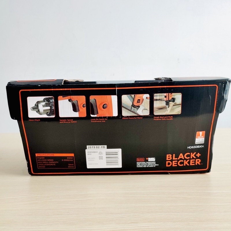 Bộ máy khoan động lực Black&amp;Decker HD650BXH-B1 (kèm 1 hộp nhựa + 100 phụ kiện)