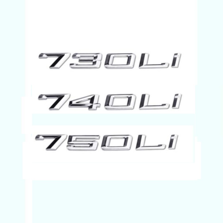 Decal tem chữ inox 730LI, 740LI và 750LI