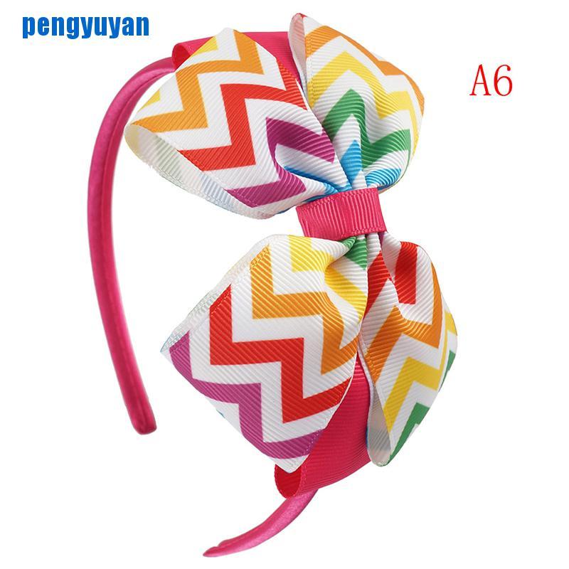 Băng Đô Nơ Màu Cầu Vồng Dễ Thương Xinh Xắn