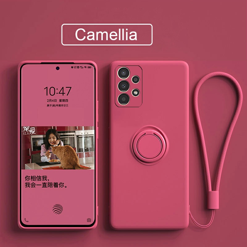 Ốp Điện Thoại Silicon Dẻo Gắn Nhẫn Đỡ Nam Châm Sang Trọng Cho Samsung Galaxy A23 A13 A51 A71 4G 5G A23 A13