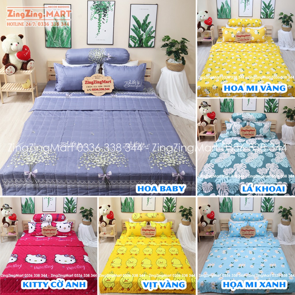 [SALE HOT] Chăn Hè Trần Bông Vải PoLy Cotton Chất Mát (Chát chọn mẫu )