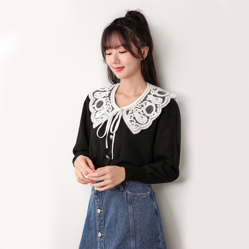 Han Khăn Choàng Cổ Giả Thêu Hoa Paisley Thắt Nơ Có Thể Tháo Rời Cho Nữ Shru