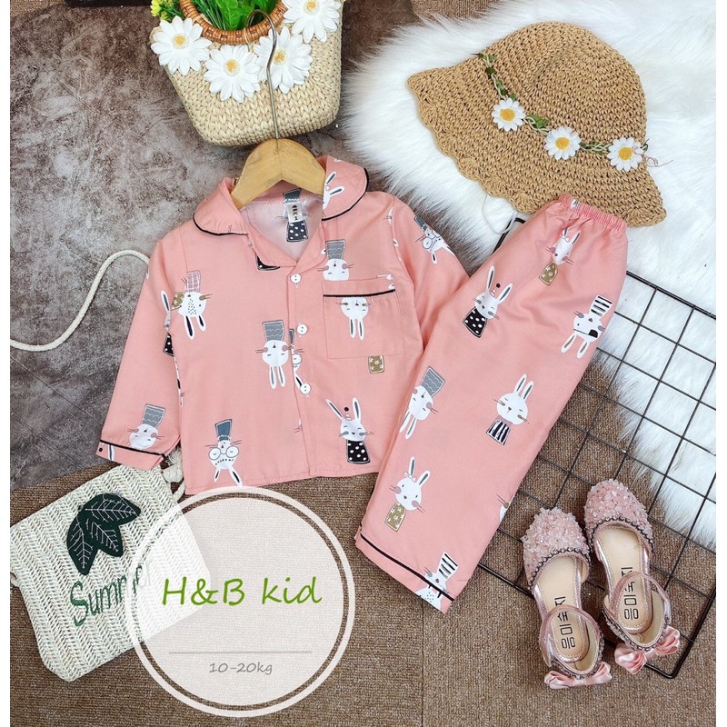 Bộ đồ ngủ Pyjama dài tay hoạ tiết dễ thương cho bé iu 9-20kg