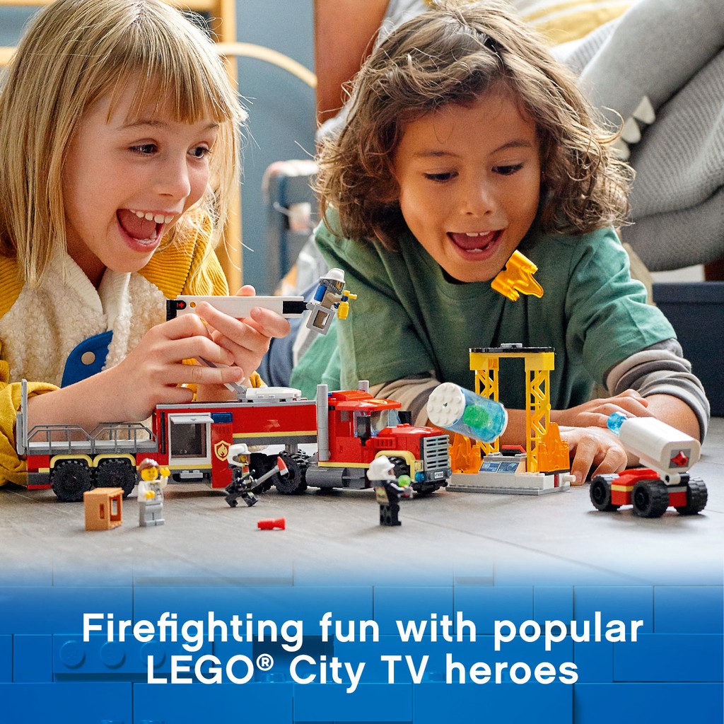 LEGO CITY 60282 Xe Đầu Kéo Chữa Cháy ( 380 Chi tiết) Bộ gạch đồ chơi lắp ráp cho trẻ em