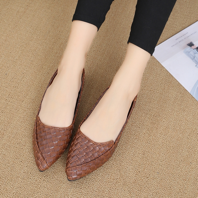 Giày Búp Bê Mũi Nhọn Đế Bằng Cho Nữ