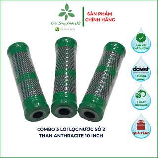 Combo 3 Lõi lọc nước số 2 CTO 10 than Anthracite khử clo, khử mùi chính hãng dành cho máy lọc nước RO
