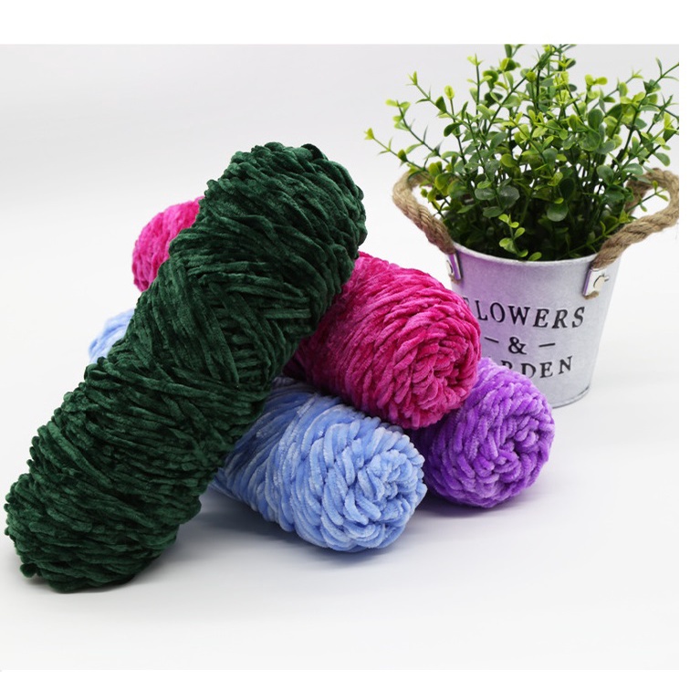 Len Đan Móc Nhung Chenille 100Gram/cuộn