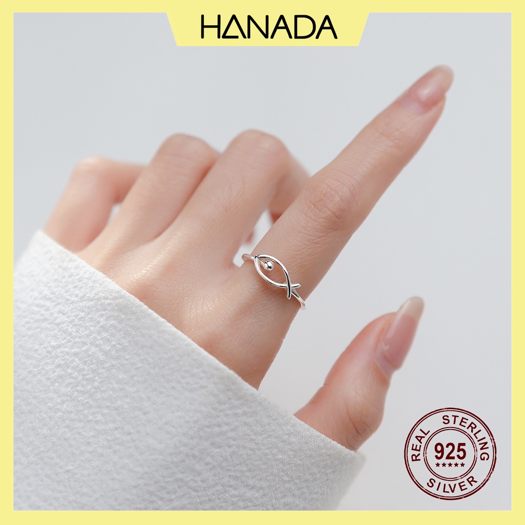 Nhẫn Bạc 925 Hanada R-0-A-0018 Nhẫn Hình Cá