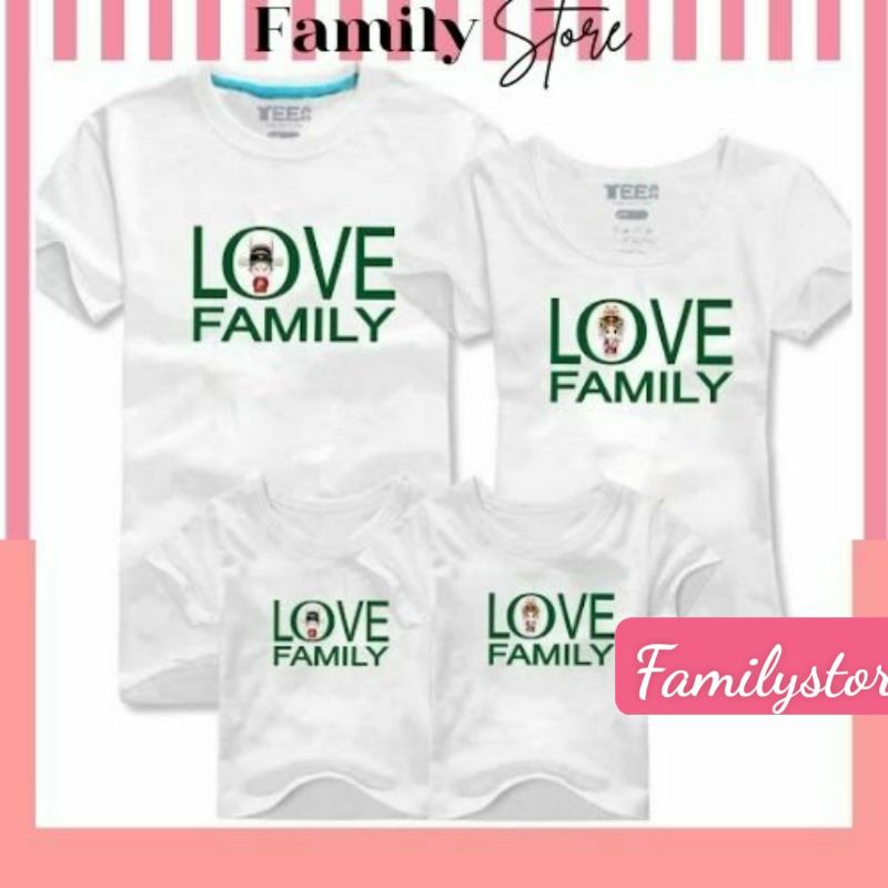 Áo thun gia đình dễ thương love family 3/4/5 người.Familystore