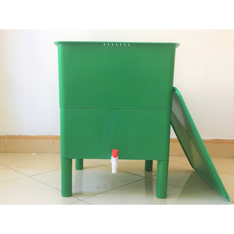 Thùng ủ rác ủ phân nhà bếp nuôi trùn quế đa năng Eco Việt Nam