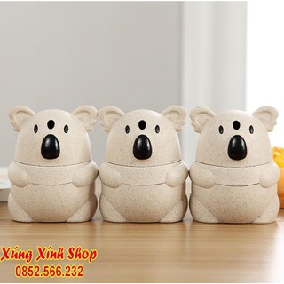 Lọ để tăm lúa mạch hình gấu trúc