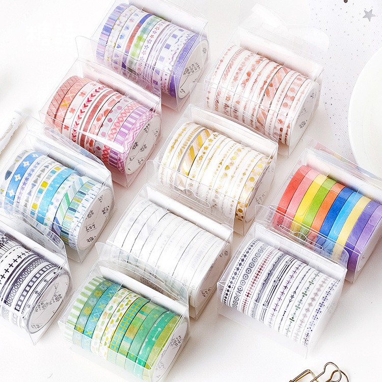 Băng dính trang trí Washi Tape Basic Frame, 5mm x 2m x 10 cuộn