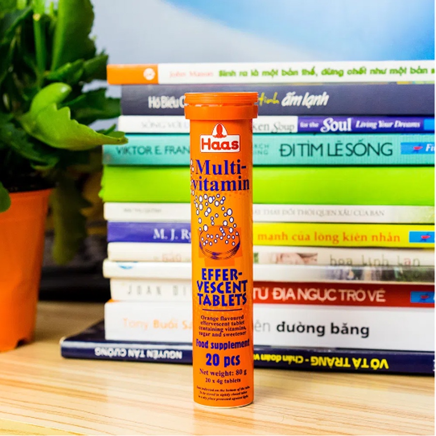 Viên sủi Multi Vitamin Effer Vescent Tablets Haas hương cam tuýp 20 viên giúp tăng cường sức đề kháng, giảm mệt mỏi