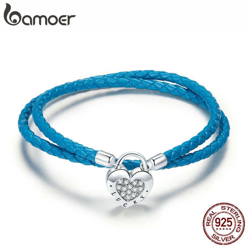 Vòng Tay Bamoer Scb200 Bạc Thật 925 Với Mặt Hình ổ Khóa Thời Trang Cho Nữ
