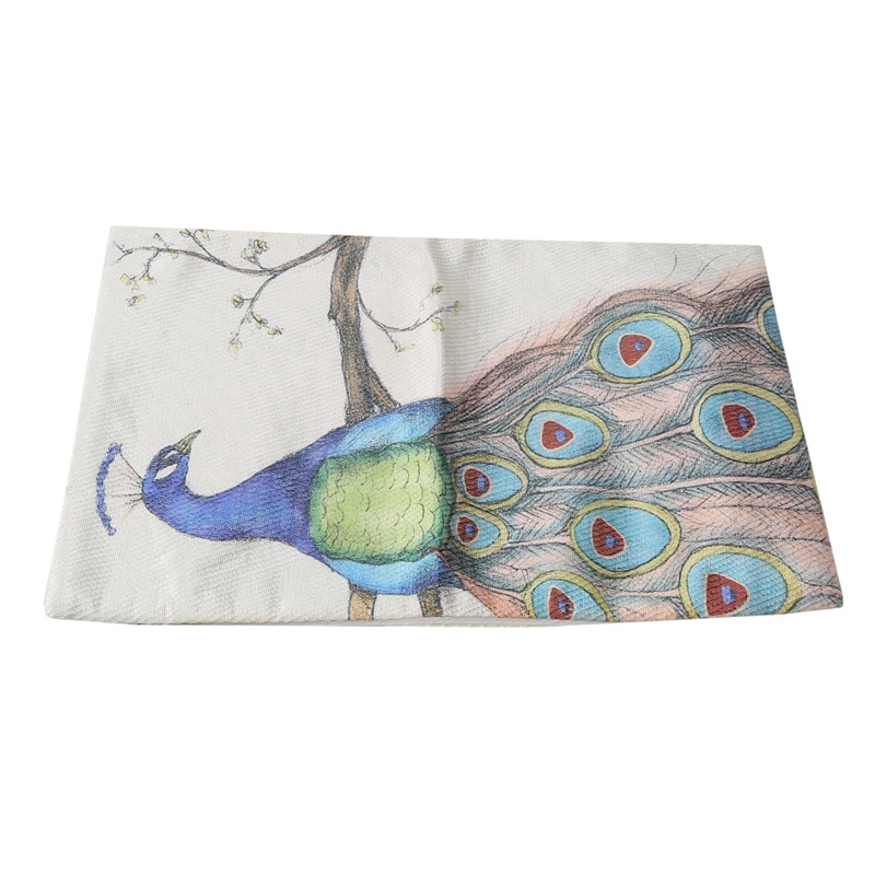 1pc Creative Colorful Sofa Pillow Cover Home Decorative Pastoral Peacock