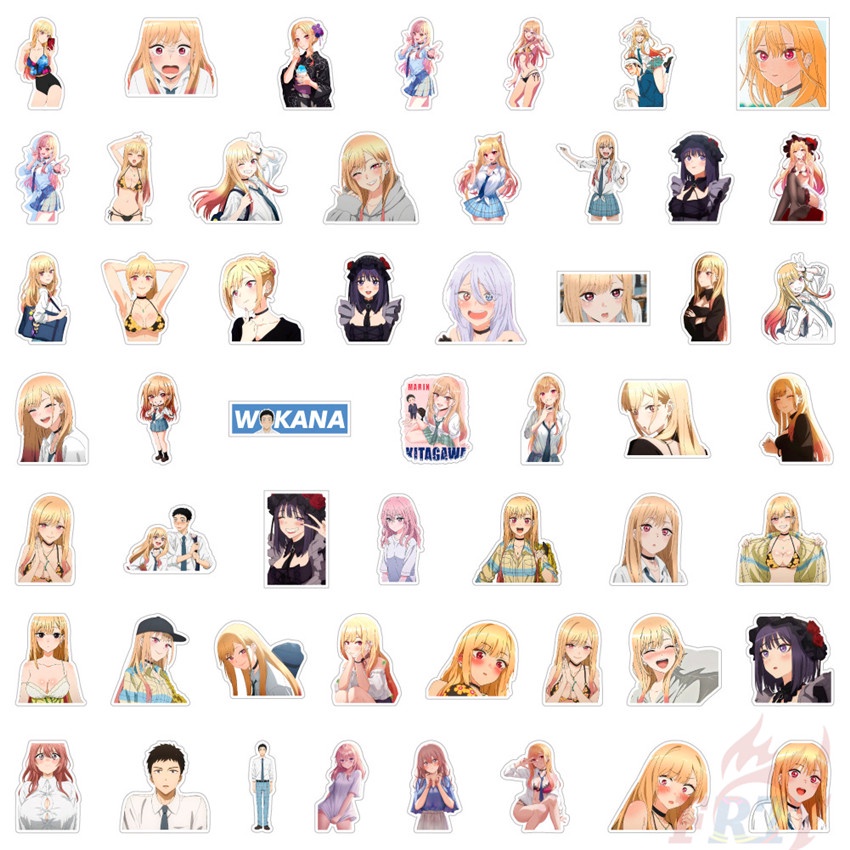 Bộ 100 Cái/Bộ ❉ Miếng Dán Trang Trí Hình Nhân Vật Darling ❉ Sticker Dán Tường Chống Thấm Nước Hình Kitagawa Marin Gojo Wakana