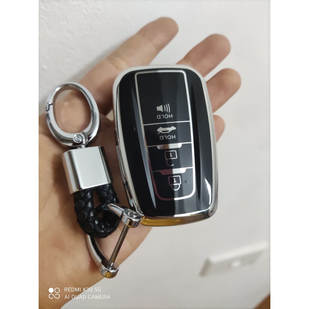 Ốp Chìa Khóa Silicoll tráng gương CAMRY 2019 2020 2021 - kèm móc đeo chìa chìa 4 nút