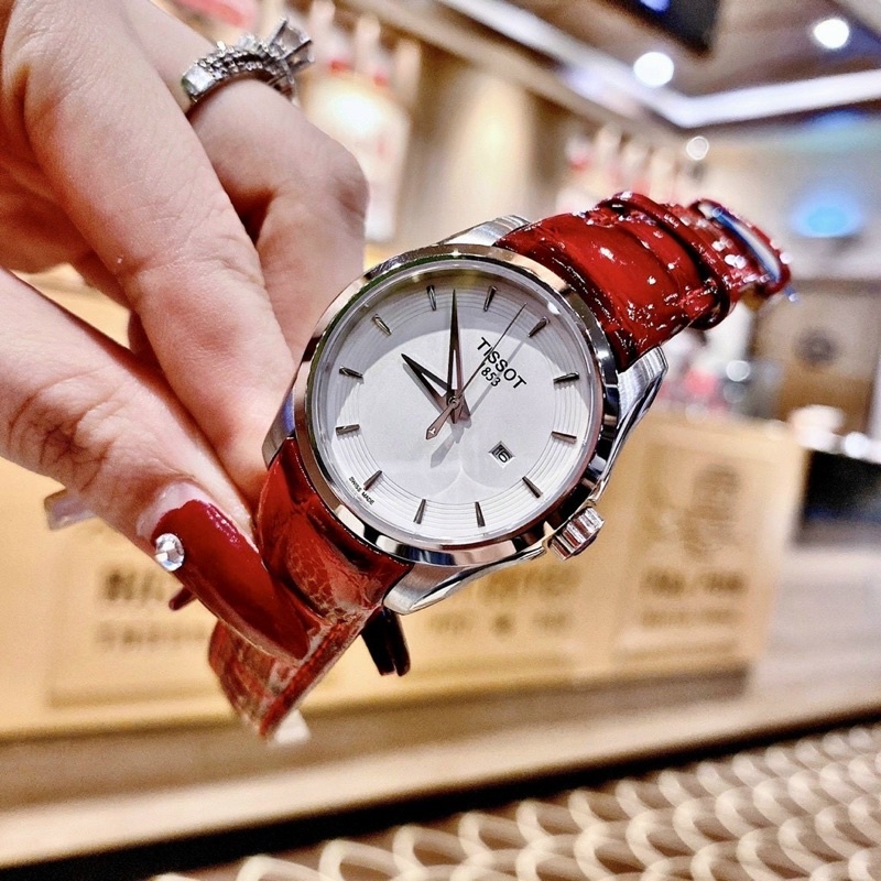 Đồng hồ nữ Tisssot dây đỏ quyến rũ, fulboxx hộp hãng