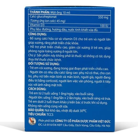 Siro Saticalci – Hỗ trợ phát triển chiều cao cho trẻ (Hộp 15 ống)