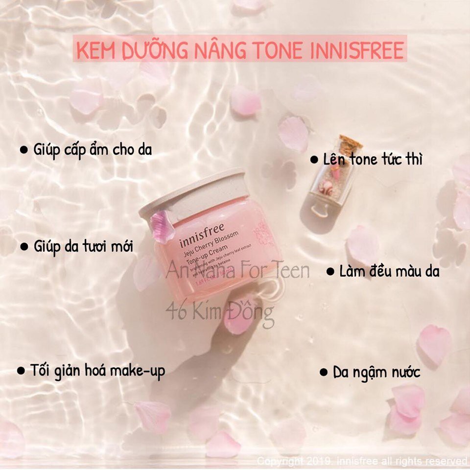 KEM DƯỠNG TRẮNG DA / INNISFREE /Kem dưỡng trắng da bật tone Innisfree Jeju Cherr