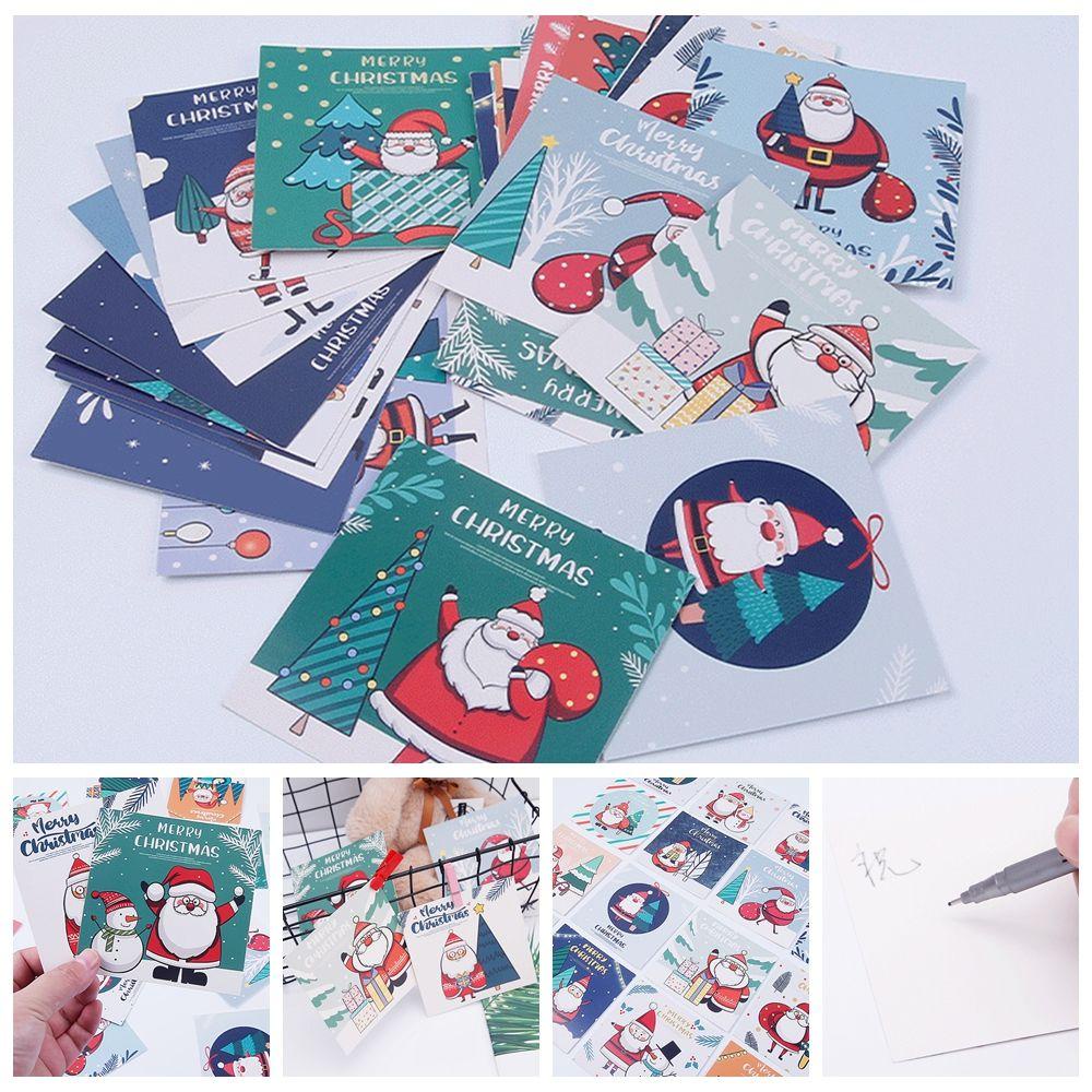 Set 30 Thiệp Chúc Mừng Giáng Sinh Năm Mới / Ông Già Noel Mini Sáng Tạo