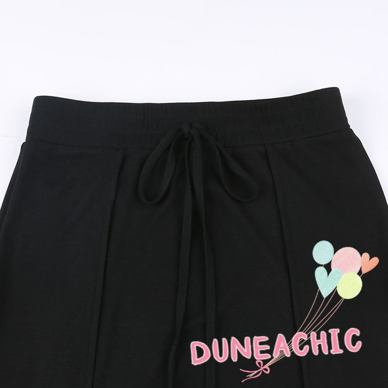 DUNEA Chân váy dệt kim dáng dài lưng thun co giãn tốt xinh xắn cho nữ