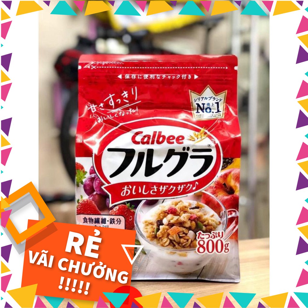 [Date T11/2021) Ngũ cốc Calbee, Ngũ cốc hoa quả Calbee Nhật Bản.