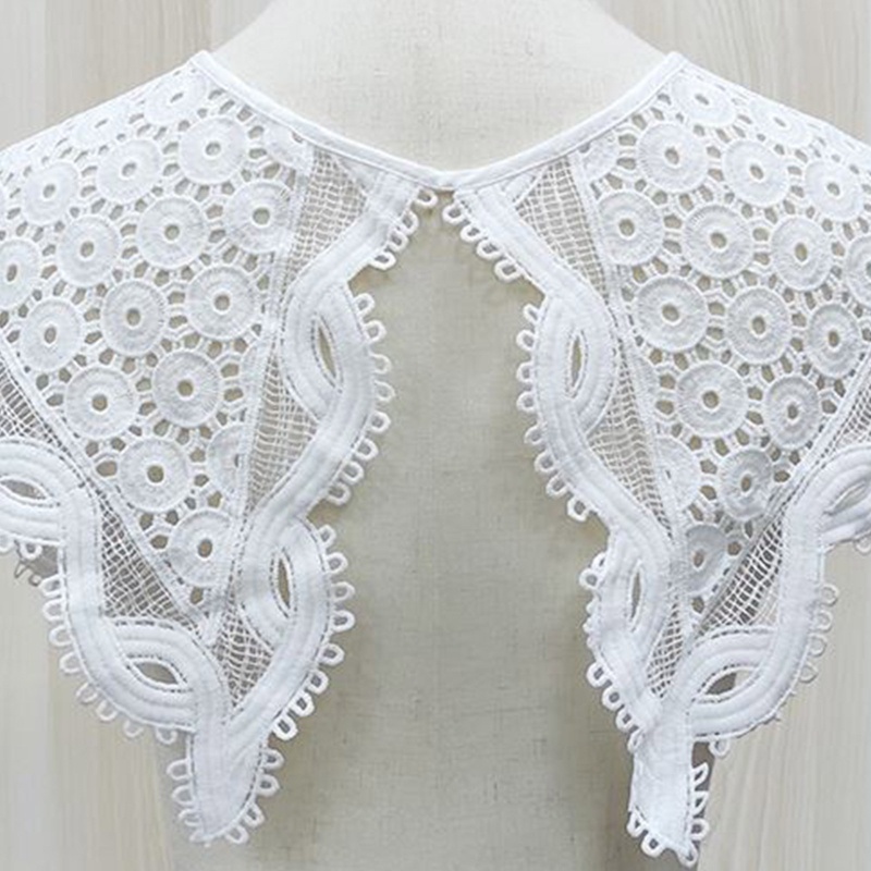 Khăn Choàng Cổ Ren Rỗng Tròn Họa Tiết Hoa Đính Ngọc Trai Gợn Sóng Có Thể Tháo Rời Cho Búp Bê Nữ