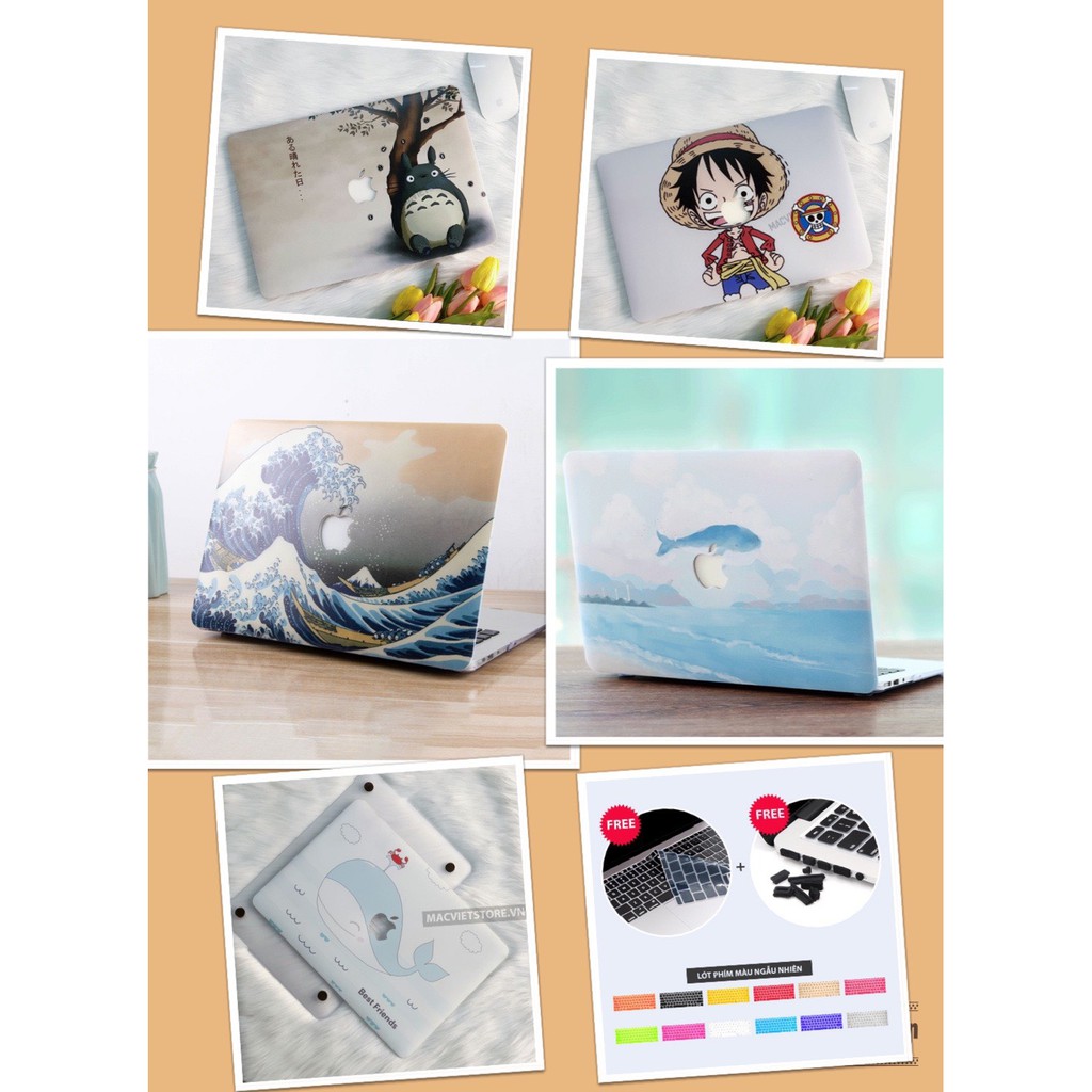 Ốp Macbook, Case Macbook Hình Totoro (Tặng Nút Chống Bụi&amp;Kẹp Chống Gẫy Sạc)