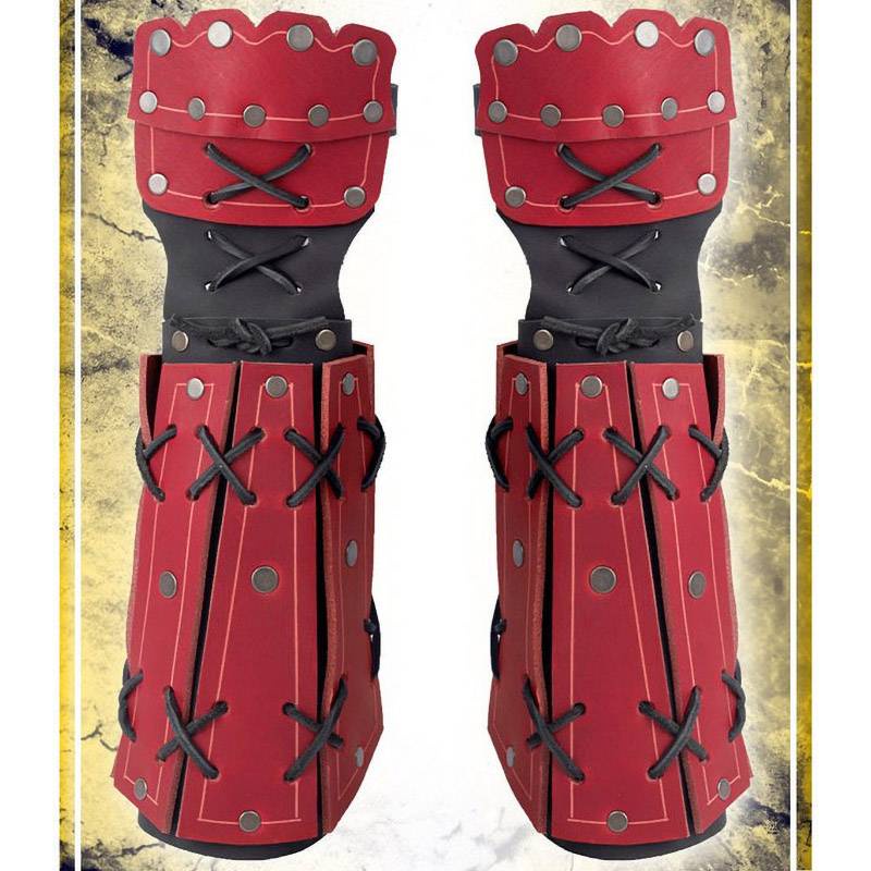 Áo giáp da Samurai Vòng đeo tay Dài Găng tay Nam Cosplay Hiệp sĩ Găng tay Ren Lên Vòng tay Steampunk Phụ kiện Vambraces
