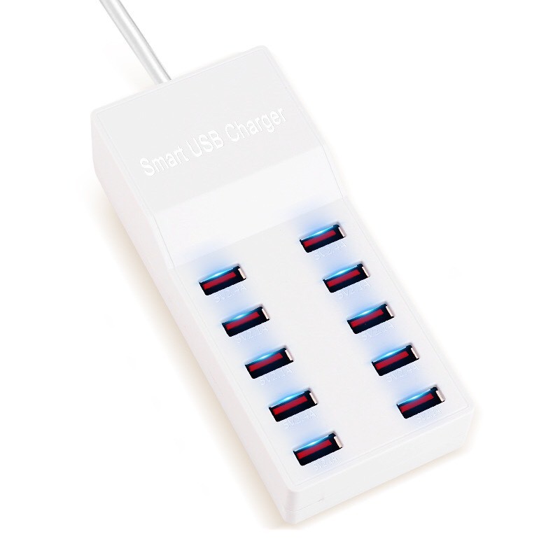 Ổ CẮM 50W 10 Cổng USB  Thông Minh Di Động Sạc Cho Điện Thoại Di Động/Máy Tính Bảng