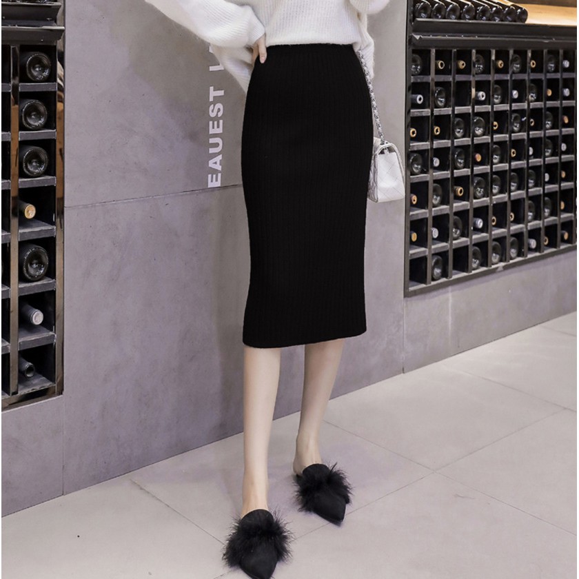 Chân váy len đúc dài tôn dáng hàng Quảng Châu