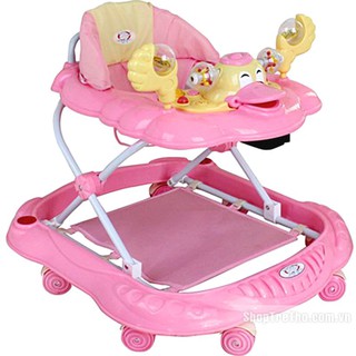 [Trợ giá] Xe tròn tập đi, có cán đẩy, có nhạc Song Long [Model 2020]