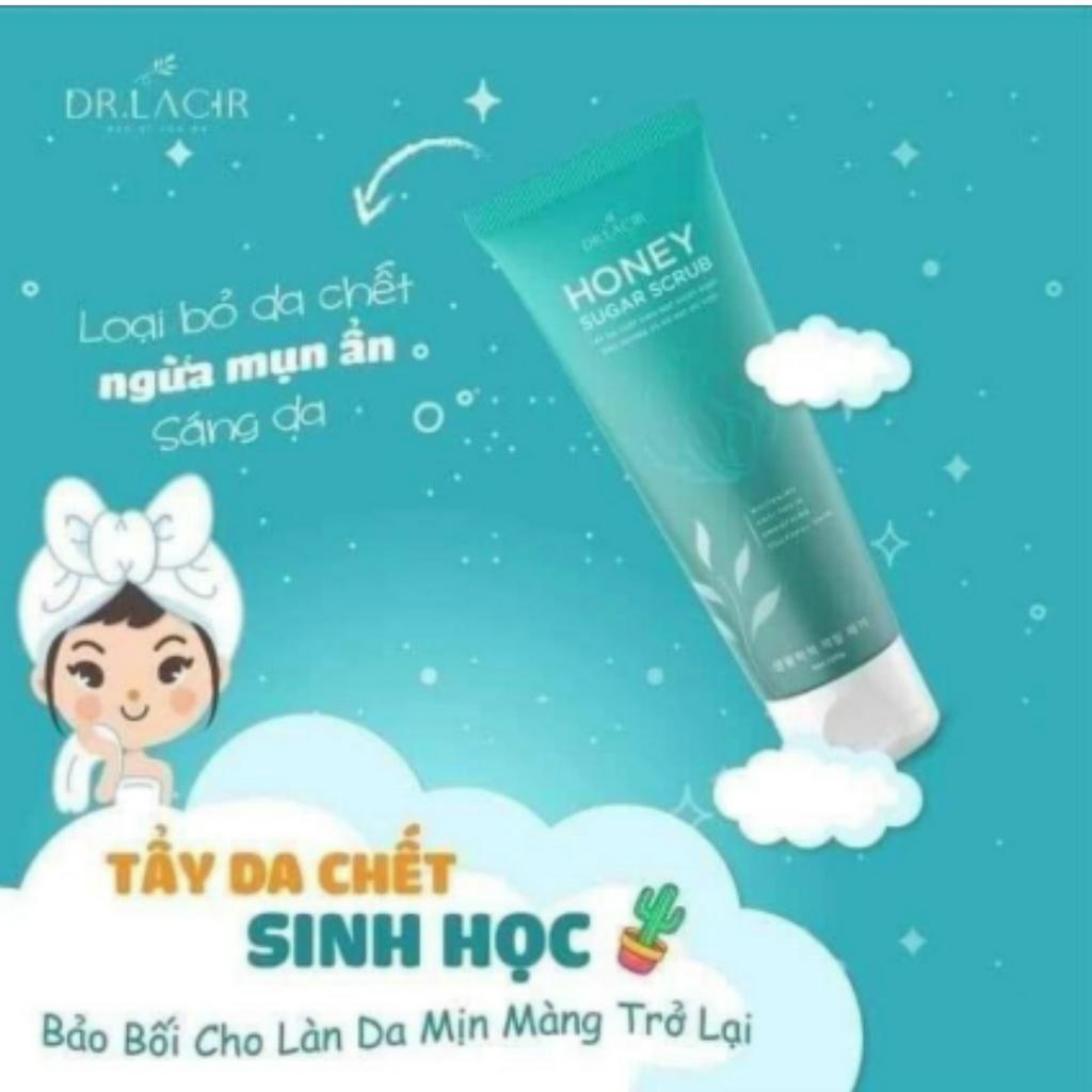 Tẩy da chết sinh học Dr Lacir Tẩy da chết Honey Sugar Scrub chính hãng Loại bỏ da chết, ngừa mụn ẩn, sáng da, 120ml