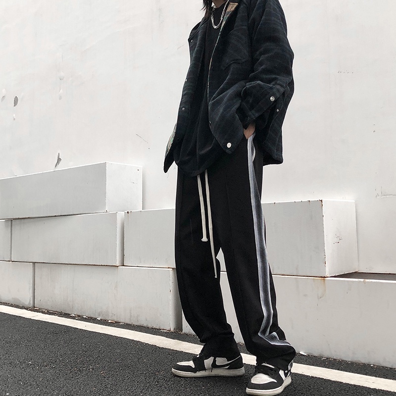 quần ống rộng Họa Tiết Sọc Thời Trang Cho Nam