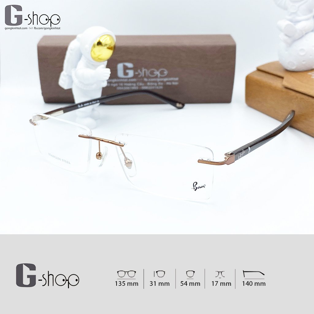 Gọng khoan kim loại RB - kính không viền RB