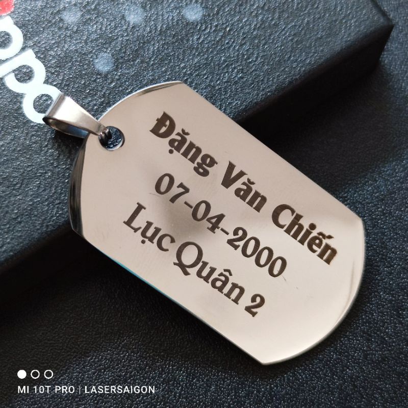 Dây chuyền thẻ bài Dogtag US - khắc hình và nội dung theo yêu cầu