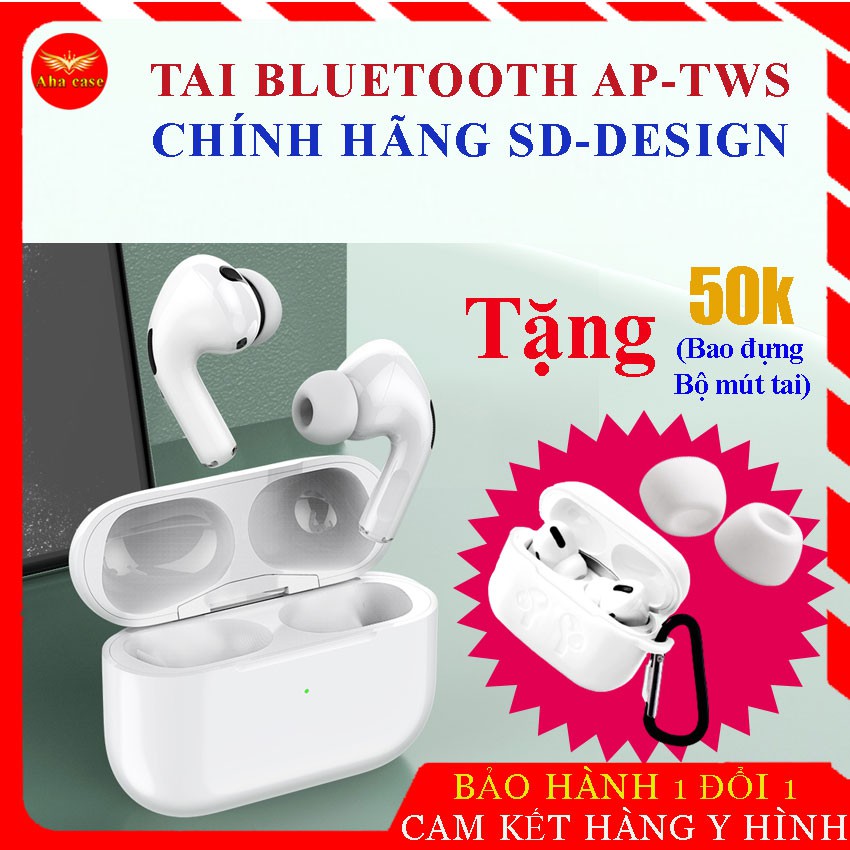 [Sản Phẩm Hot] Tai Nghe Bluetooth AP TWS Pro chính hãng SD Design, tay nghe nhạc không dây chuẩn âm bass, định vị tìm