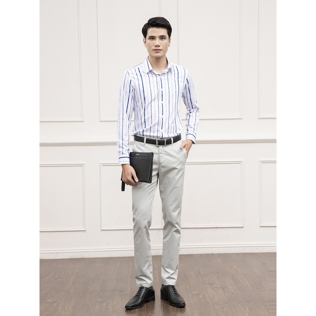 Áo sơ mi dài tay cho nam ARISTINO họa tiết in kẻ sọc tinh tế, lịch lãm, chất liệu Modal thoáng khí - ALS16801
