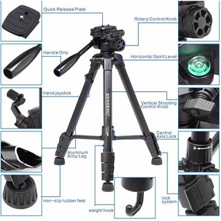 Chân máy ảnh tripod Yunteng 680 chính hãng - Hỗ trợ cả máy ảnh, điện thoại, máy quay