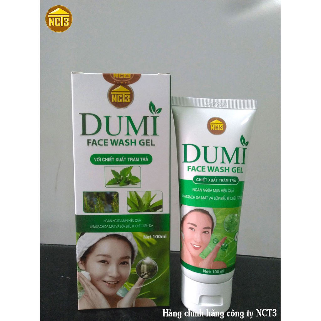 Sữa Rửa Mặt Thảo Dược DUMI Dạng Gel ( 100ml ) ( Hàng chính hãng công ty NCT3 )