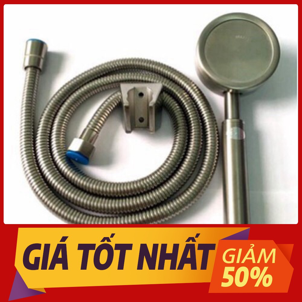 [Sale toàn shop] Vòi sen inox tăng áp cao cắp 304 ( trọn bộ vòi dây tay cầm )