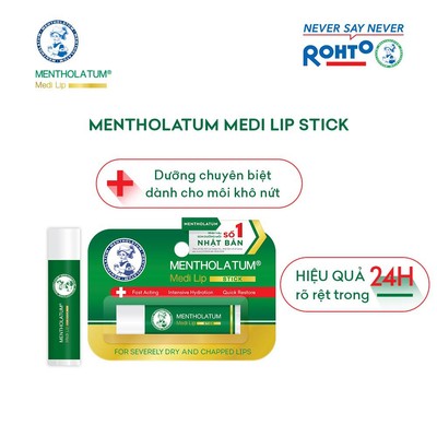 Son dưỡng môi chuyên biệt dành cho môi khô, nứt nẻ Mentholatum Medi Lip Stick 4.3g