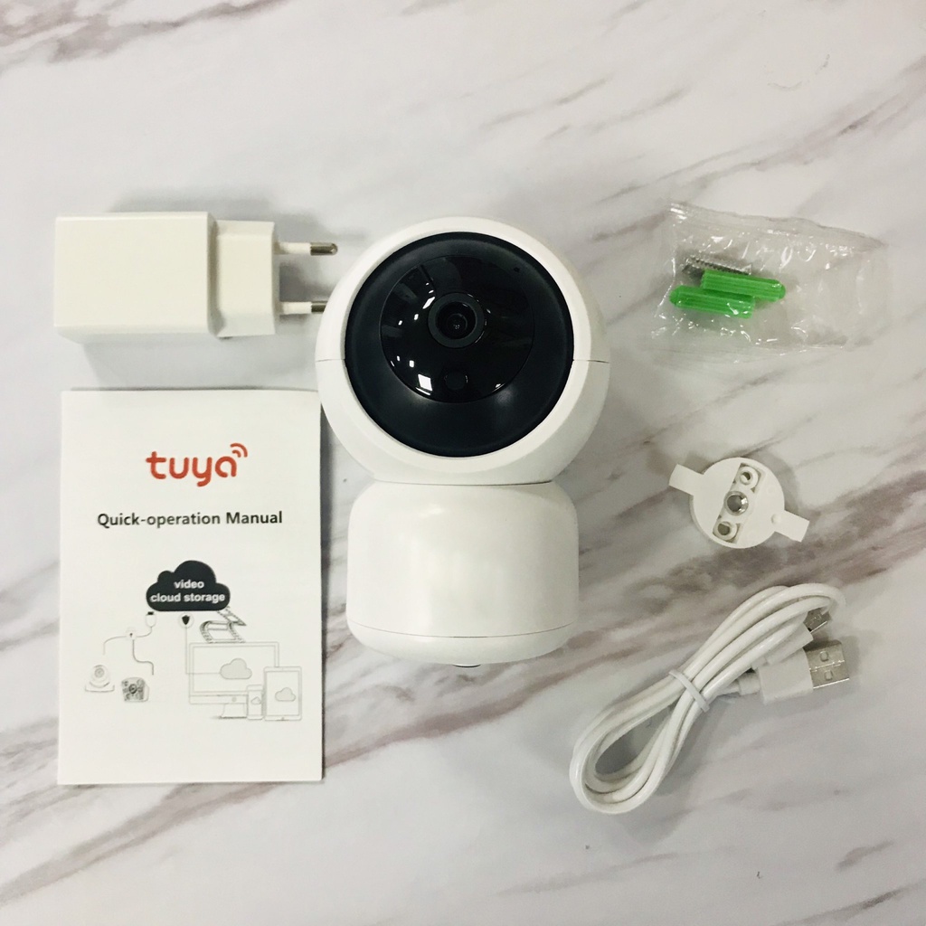 Wifi+LAN ONVIF Camera Tuya FullHD 1080p, quay 360 độ, hồng ngoại, đàm thoại, cảnh báo chuyển động, App Smartlife