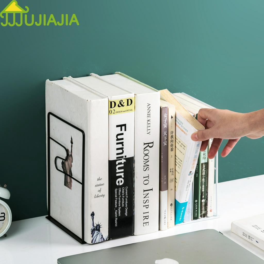 Bộ 2 Giá Để Sách JUJIAJIA Bằng Sắt Để Bàn Hình L Dạng Rỗng