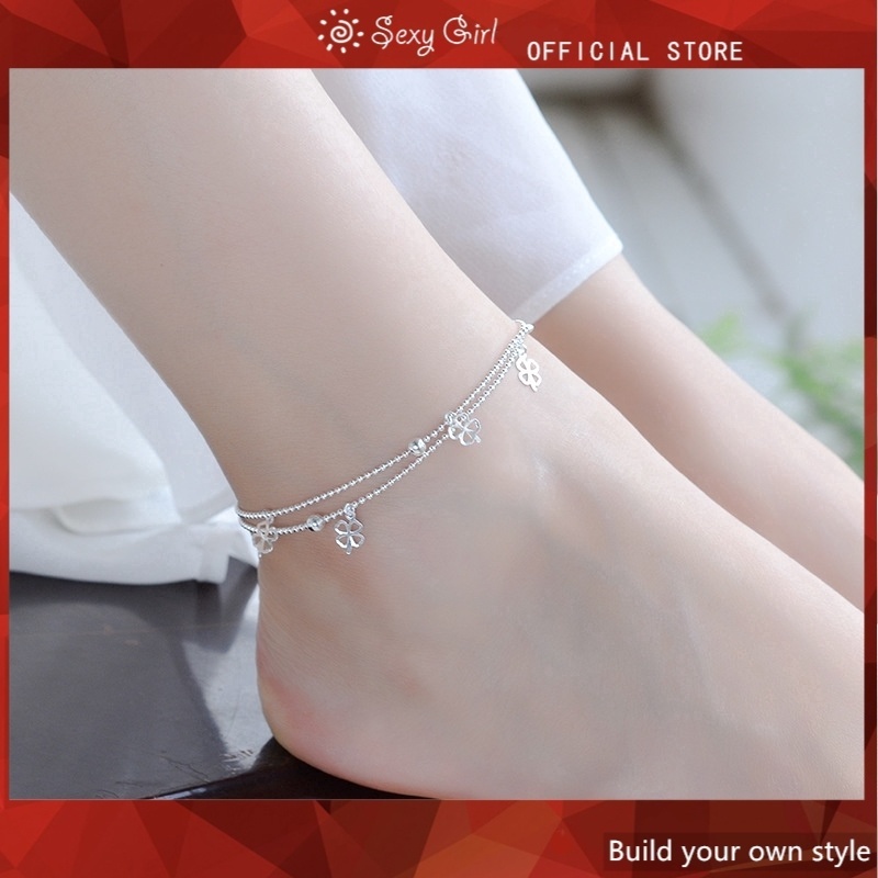 Vòng Đeo Tay Nhiều Lớp Hình Cỏ Bốn Lá Thời Trang Hàn Quốc Cho Nữ