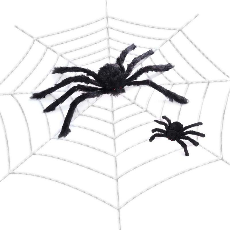 Nhện lông khổng lồ, mạng nhện...trang trí Halloween