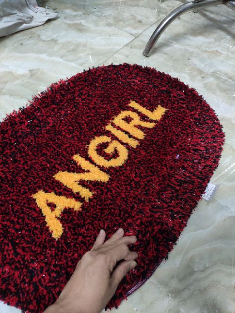 Thảm chùi chân kiểu mới hình bầu dục lông mềm