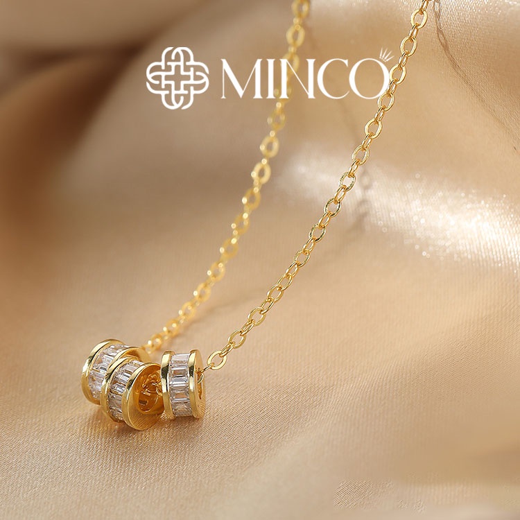 Dây chuyền nữ Minco Accessories ba vòng đính đá thời trang xinh xắn phong cách Hàn Quốc DT62
